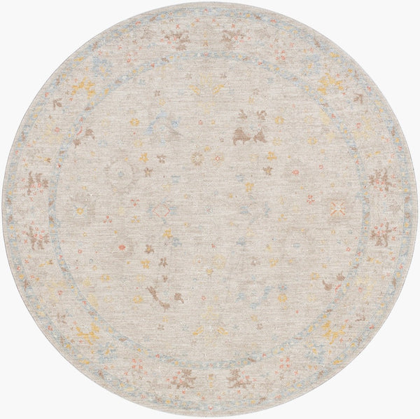 Livabliss Avant Garde Traditional Polyester Area Rug with Fringe Detail for Large Living Spaces Taupe, Medium G 6'7" x 6'7" AVT2368-67RD