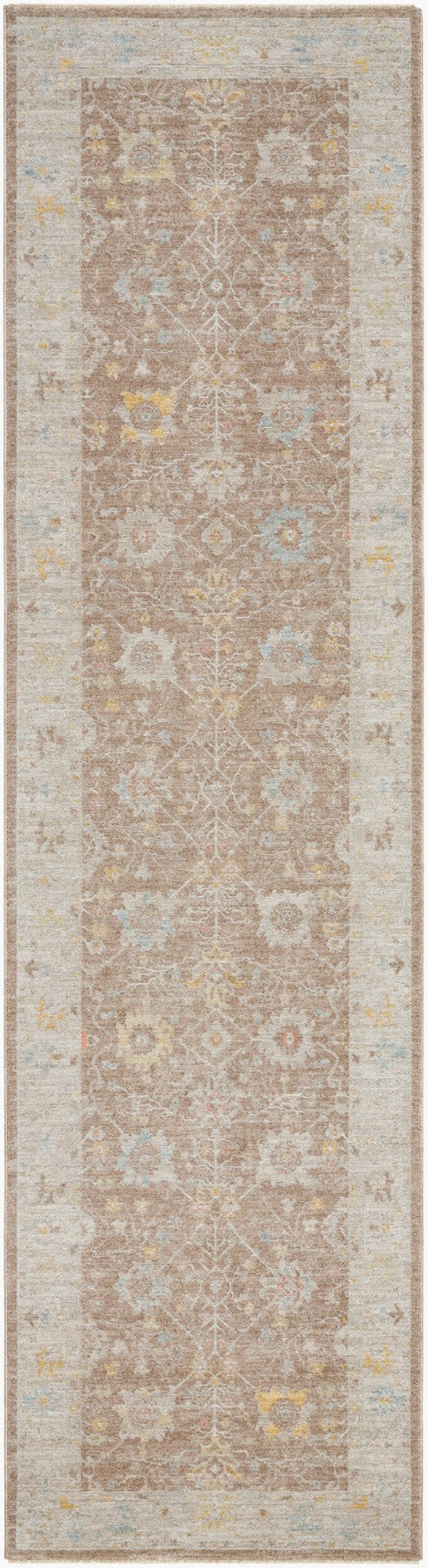 Livabliss Avant Garde Fringe Border Polyester Area Rug Traditional Woven Dining Living Room Dark Brown, Tau 2'7" x 10' AVT2370-2710