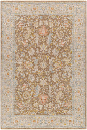Livabliss Avant Garde Square Area Rug Turkish Woven Polyester with Fringe Traditional Living Room Dark Brown, Amb 7'10" x 7'10" AVT2372-710RD