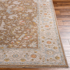 Livabliss Avant Garde Square Area Rug Turkish Woven Polyester with Fringe Traditional Living Room Dark Brown, Amb 7'10" x 7'10" AVT2372-710RD