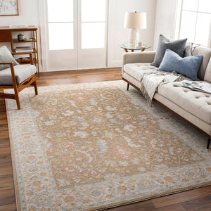 Livabliss Avant Garde Square Area Rug Turkish Woven Polyester with Fringe Traditional Living Room Dark Brown, Amb 7'10" x 7'10" AVT2372-710RD