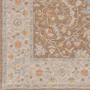 Livabliss Avant Garde Square Area Rug Turkish Woven Polyester with Fringe Traditional Living Room Dark Brown, Amb 7'10" x 7'10" AVT2372-710RD