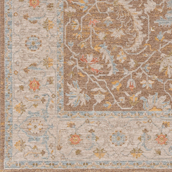 Livabliss Avant Garde Square Area Rug Turkish Woven Polyester with Fringe Traditional Living Room Dark Brown, Amb 7'10" x 7'10" AVT2372-710RD