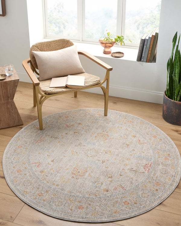 Livabliss Avant Garde Traditional Fringe Area Rug Polyester Machine Woven for Living Dining Rooms Taupe, Medium G 6'7" x 6'7" AVT2373-67RD