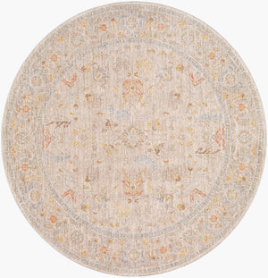 Livabliss Avant Garde Traditional Fringe Area Rug Polyester Machine Woven for Living Dining Rooms Taupe, Medium G 7'10" x 7'10" AVT2373-710RD