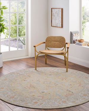 Livabliss Avant Garde Traditional Fringe Area Rug Turkey Woven Polyester for Large Living Rooms Light Olive, Ta 7'10" x 7'10" AVT2374-710RD