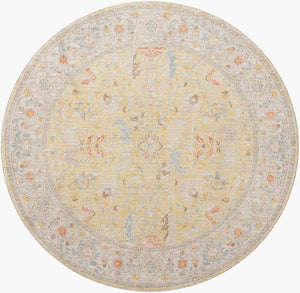 Livabliss Avant Garde Traditional Fringe Area Rug Turkey Woven Polyester for Large Living Rooms Light Olive, Ta 7'10" x 7'10" AVT2374-710RD