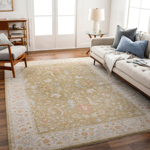 Livabliss Avant Garde Traditional Fringe Area Rug Turkey Woven Polyester for Large Living Rooms Light Olive, Ta 12' x 15' AVT2374-1215