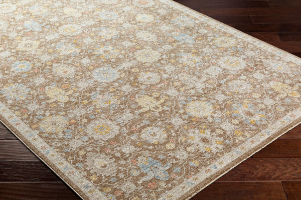 Livabliss Avant Garde Traditional Medallion Polyester Indoor Rug with Fringe for Living Rooms Dark Brown, Tau 6'7" x 6'7" AVT2376-67RD
