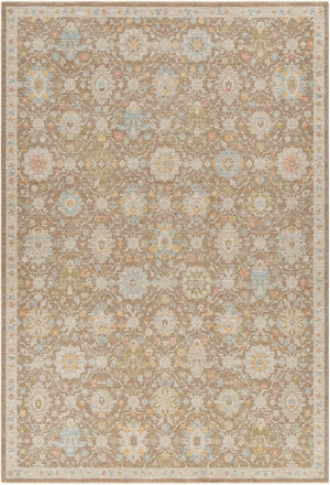 Livabliss Avant Garde Traditional Medallion Polyester Indoor Rug with Fringe for Living Rooms Dark Brown, Tau 6'7" x 6'7" AVT2376-67RD