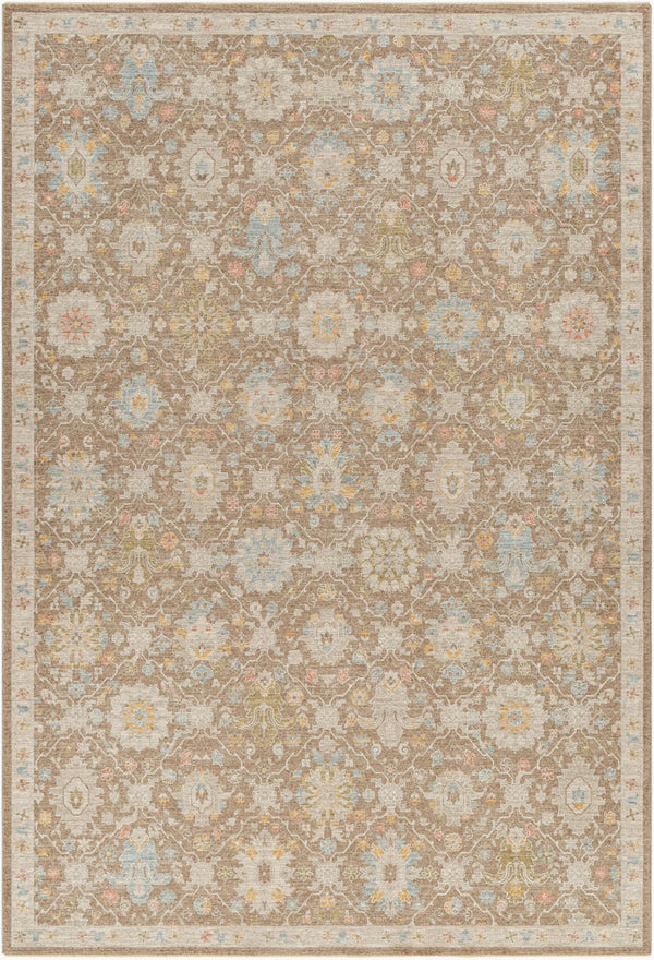 Livabliss Avant Garde Traditional Medallion Polyester Indoor Rug with Fringe for Living Rooms Dark Brown, Tau 6'7" x 6'7" AVT2376-67RD