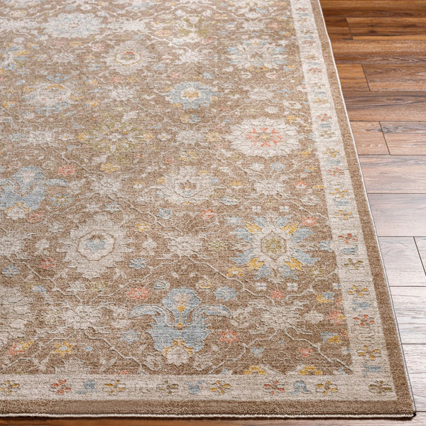 Livabliss Avant Garde Traditional Medallion Polyester Indoor Rug with Fringe for Living Rooms Dark Brown, Tau 6'7" x 6'7" AVT2376-67RD