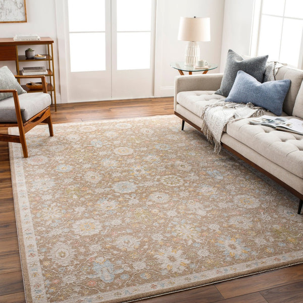 Livabliss Avant Garde Traditional Medallion Polyester Indoor Rug with Fringe for Living Rooms Dark Brown, Tau 6'7" x 6'7" AVT2376-67RD