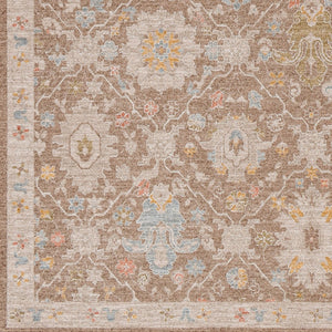 Livabliss Avant Garde Traditional Medallion Polyester Indoor Rug with Fringe for Living Rooms Dark Brown, Tau 6'7" x 6'7" AVT2376-67RD