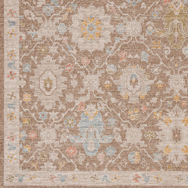Livabliss Avant Garde Traditional Medallion Polyester Indoor Rug with Fringe for Living Rooms Dark Brown, Tau 6'7" x 6'7" AVT2376-67RD