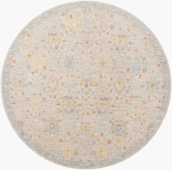 Livabliss Avant Garde Traditional Polyester Area Rug with Fringe Border for Large Living Rooms Taupe, Medium G 7'10" x 7'10" AVT2377-710RD