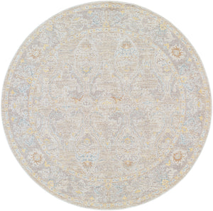 Avant Garde AVT-2378 7'10" x 7'10" Machine Woven Rug AVT2378-710RD  Charcoal, Light Slate, Cream, Dark Blue, Light Brown, Olive Surya