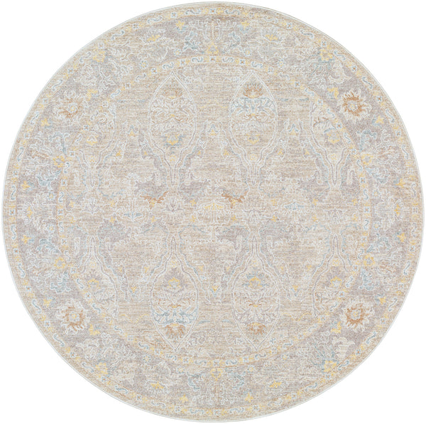 Avant Garde AVT-2378 7'10" x 7'10" Machine Woven Rug AVT2378-710RD  Charcoal, Light Slate, Cream, Dark Blue, Light Brown, Olive Surya