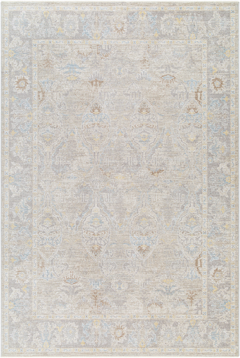 Avant Garde AVT-2378 7'10" x 10'2" Machine Woven Rug AVT2378-710103  Charcoal, Light Slate, Cream, Dark Blue, Light Brown, Olive Surya