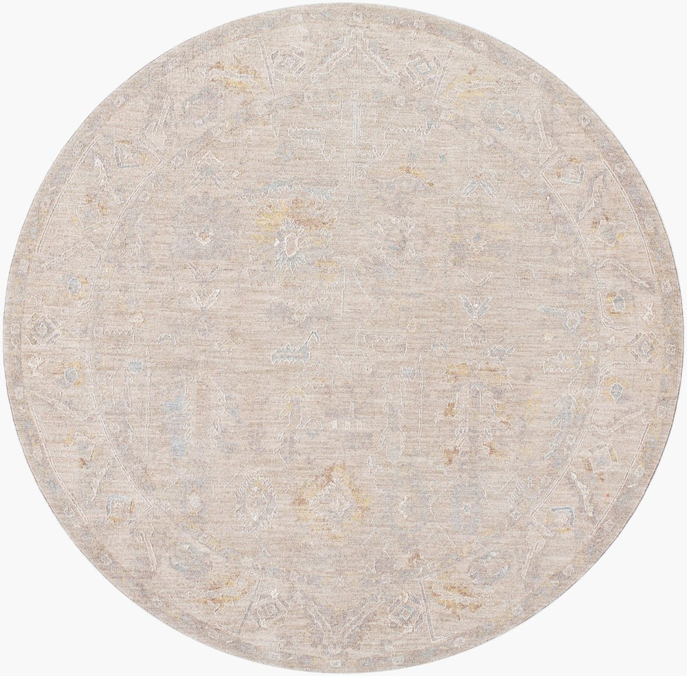 Livabliss Avant Garde Turkish Polyester Area Rug Traditional Pattern for Entryway or Bedroom Charcoal, Light 6'7" x 6'7" AVT2379-67RD