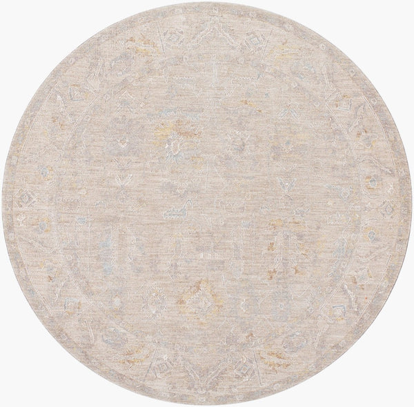 Livabliss Avant Garde Turkish Polyester Area Rug Traditional Pattern for Entryway or Bedroom Charcoal, Light 6'7" x 6'7" AVT2379-67RD