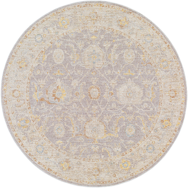 Avant Garde AVT-2380 7'10" x 7'10" Machine Woven Rug AVT2380-710RD  Charcoal, Light Slate, Light Brown, Cream, Olive, Dark Blue Surya