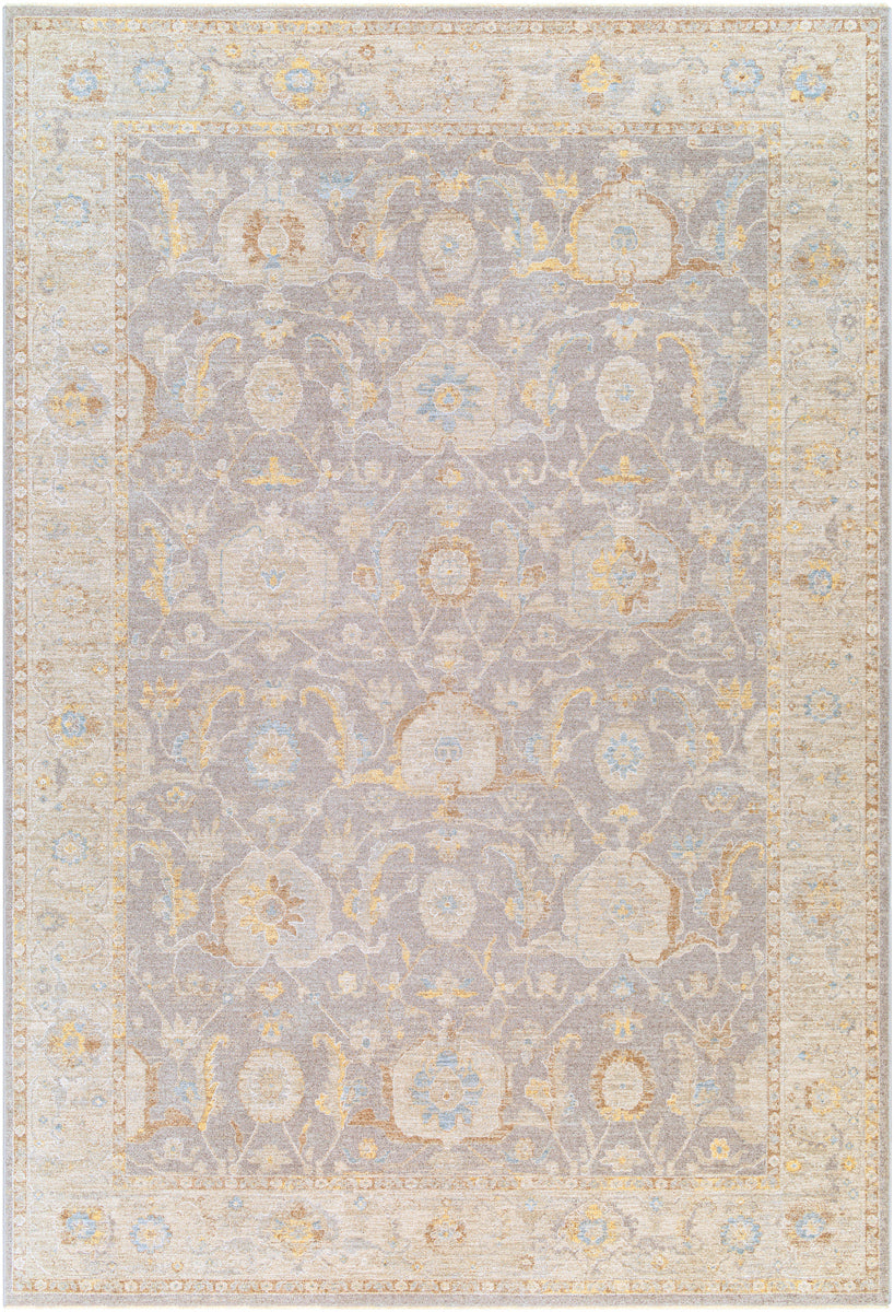 Avant Garde AVT-2380 7'10" x 10'2" Machine Woven Rug AVT2380-710103  Charcoal, Light Slate, Light Brown, Cream, Olive, Dark Blue Surya