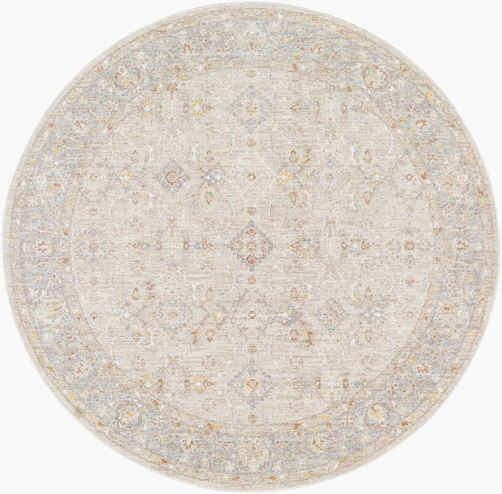 Livabliss Avant Garde Polyester Square Area Rug with Fringe Trim for Living and Dining Rooms Light Slate, Ch 7'10" x 7'10" AVT2381-710RD