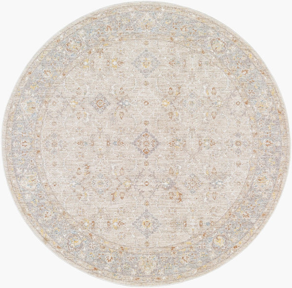 Livabliss Avant Garde Polyester Square Area Rug with Fringe Trim for Living and Dining Rooms Light Slate, Ch 7'10" x 7'10" AVT2381-710RD