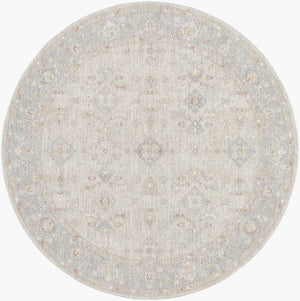Livabliss Avant Garde Polyester Square Area Rug with Fringe Trim for Living and Dining Rooms Light Slate, Ch 6'7" x 6'7" AVT2381-67RD