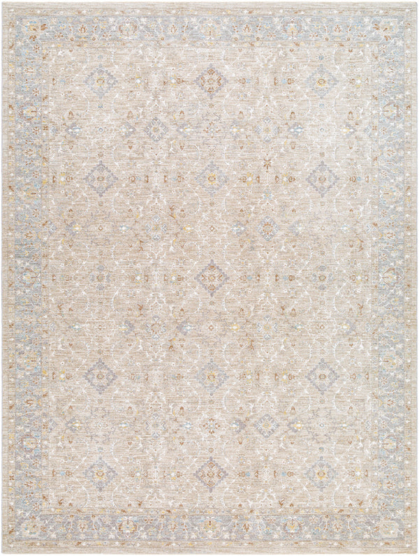 Avant Garde AVT-2381 9' x 12'2" Machine Woven Rug AVT2381-9122  Light Slate, Charcoal, Cream, Light Brown, Dark Blue, Olive Surya