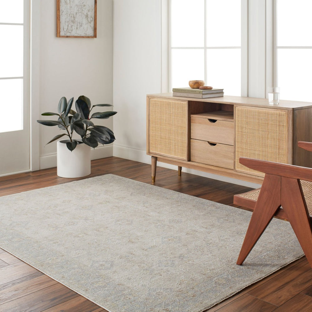 Livabliss Avant Garde Polyester Square Area Rug with Fringe Trim for Living and Dining Rooms Light Slate, Ch 7'10" x 7'10" AVT2381-710RD