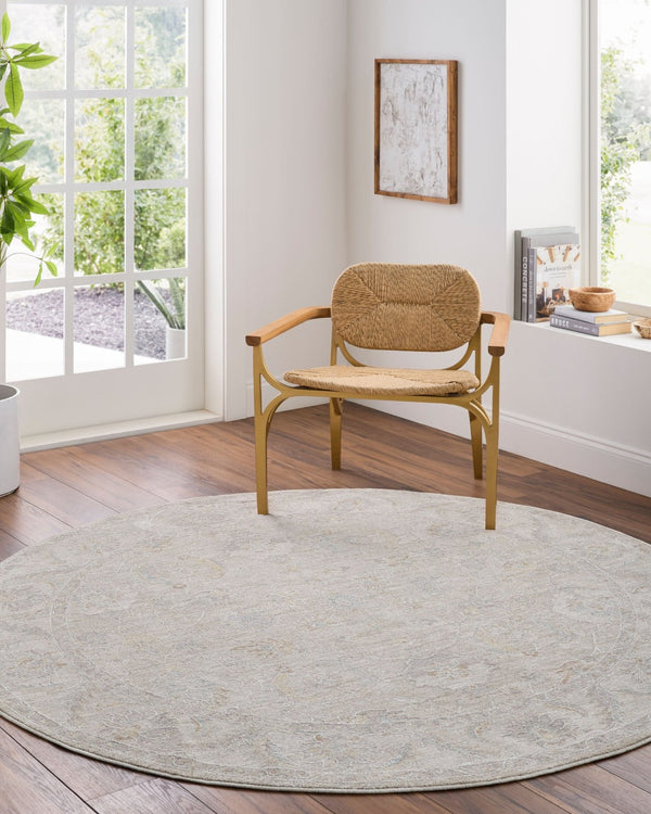 Livabliss Avant Garde Traditional Fringe Area Rug Polyester Woven for Large Living Spaces Charcoal, Light 6'7" x 6'7" AVT2382-67RD