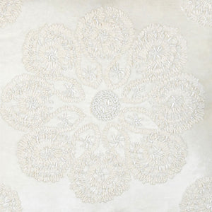 Pasargad Home Naples Luxury Embroidered Pillow – Enhance Your Space With Glamorous Style Ivory Cotton & Bamboo Silk Pcc-6923