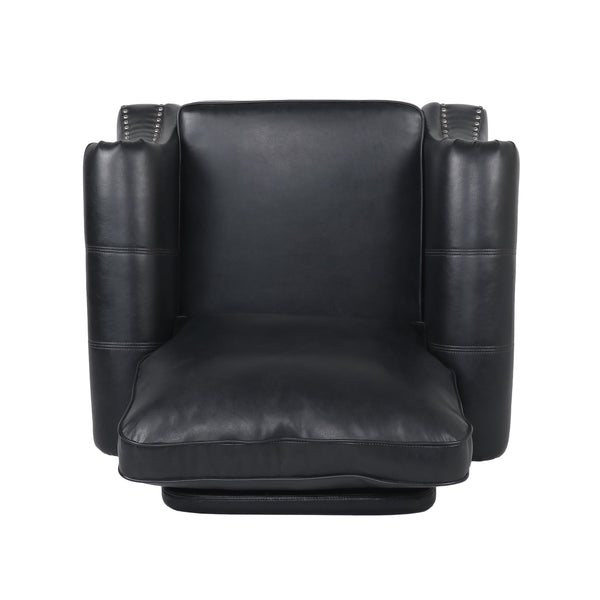 English Elm Club Chair Faux Leather Deep Seat Lounge with Dark Birch Legs for Living Room 71403.00PUMDNT