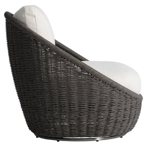 Bernhardt Bernhardt Santa Monica Outdoor Swivel Chair — All-Weather Pebble Woven 360° Swivel, Deep Cushions - Made to Order O8223SA