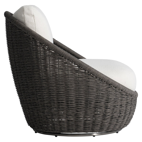 Bernhardt Bernhardt Santa Monica Outdoor Swivel Chair — All-Weather Pebble Woven 360° Swivel, Deep Cushions - Made to Order O8223SA