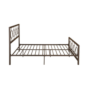 English Elm Christopher Knight Home® - QUEEN Copper Iron Metal Bed Frame – Low Profile Platform with Geometric Circular Design & Slats Support 63288.00HMCOP-Q