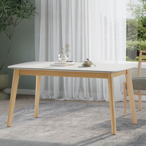 English Elm Christopher Knight Home® - DINING Table White Oak Finish with Durable Rubberwood Legs & Faux Wood Top, 59" x 35.5" Dining Surface 58907.00NATWHT