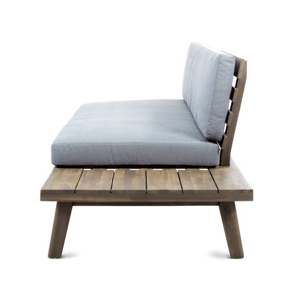 English Elm Hillcrest Solid Acacia Corner Sofa with Built-in Side Table for Outdoor Living 61288.00R
