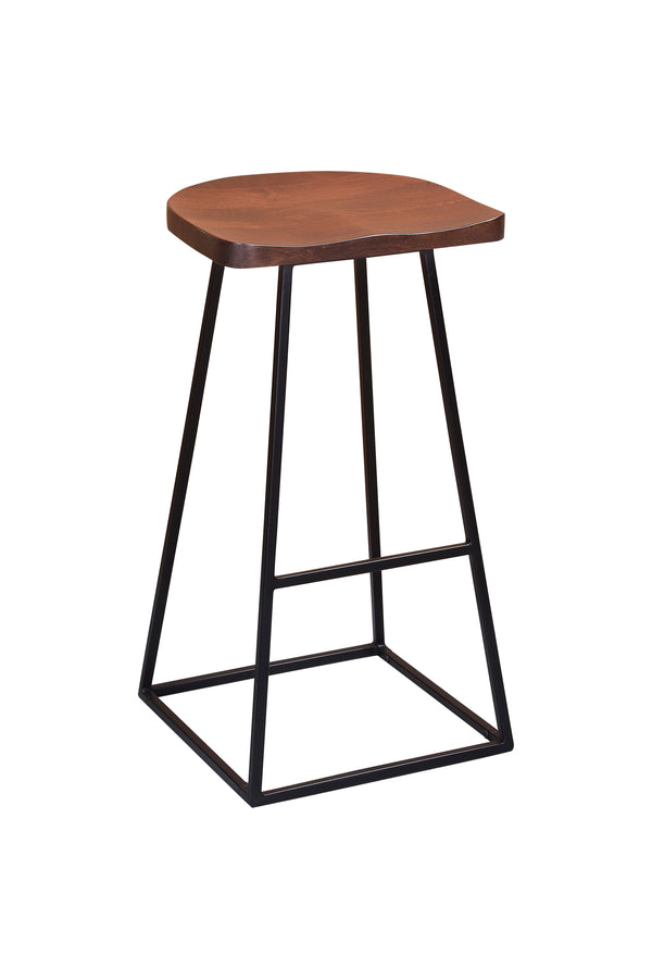 Porter Designs Clement Solid Acacia Wood Bar Stool With Sleek Design And Comfortable Scooped Seat Brown Wood 07-196-11-2099