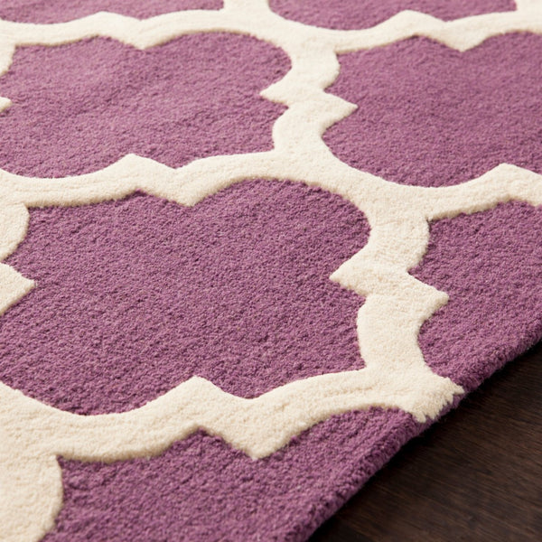 Surya Pollack 8' X 8' Handmade Wool Rug - Rustic Charm, Cozy Vibes, Durable Medium Pile, Spot Clean Only Mauve Wool Awah2031-913