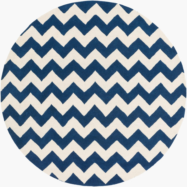 Surya Transit Awat-2036 8' X 8' Hand-tufted Wool Rug - Modern Decor With Medium Pile, Spot Clean Only Dark Blue Wool Awat2040-8rd