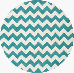 Surya Transit Awat-2036 8' X 8' Hand-tufted Wool Rug - Modern Decor With Medium Pile, Spot Clean Only Teal Wool Awat2042-8rd