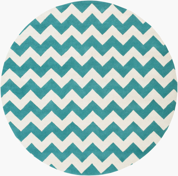 Surya Transit Awat-2036 8' X 8' Hand-tufted Wool Rug - Modern Decor With Medium Pile, Spot Clean Only Teal Wool Awat2042-8rd