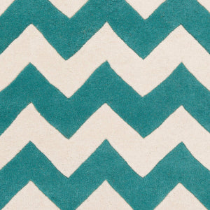 Surya Transit Awat-2036 8' X 8' Hand-tufted Wool Rug - Modern Decor With Medium Pile, Spot Clean Only Teal Wool Awat2042-8rd