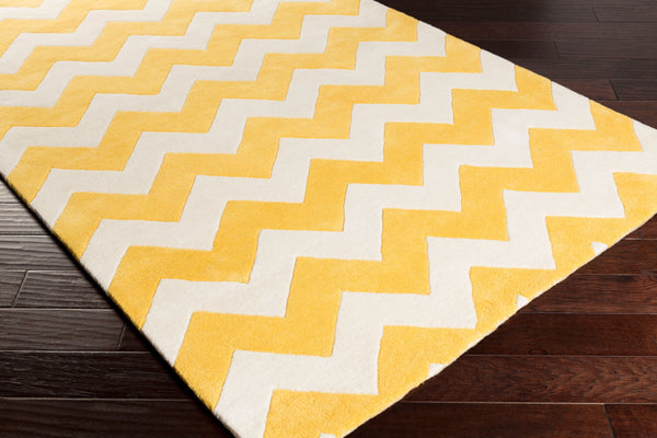 Surya Transit Awat-2036 8' X 8' Hand-tufted Wool Rug - Modern Decor With Medium Pile, Spot Clean Only Mustard Wool Awat2043-8rd