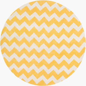 Surya Transit Awat-2036 8' X 8' Hand-tufted Wool Rug - Modern Decor With Medium Pile, Spot Clean Only Mustard Wool Awat2043-8rd