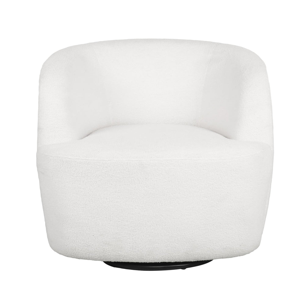 English Elm Swivel Accent Chair with 360 Degree Base Low Profile Seat for Office or Living Room 74240.00WHI