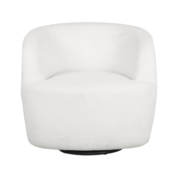English Elm Christopher Knight Home® - Swivel Upholstered Accent Chair with Plush Fabric Comfort and 360° Rotation for Living Rooms White 74240.00WHI